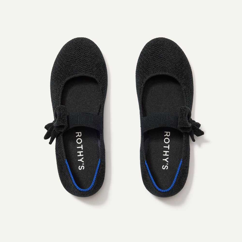 Rothy's The Kids ReVelvet™ Tux Bow Mary Jane - ReVelvet™ Black Size 8